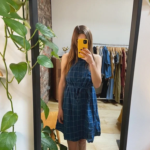 A New Day Blue Cotton Dress - Picture 2 of 3